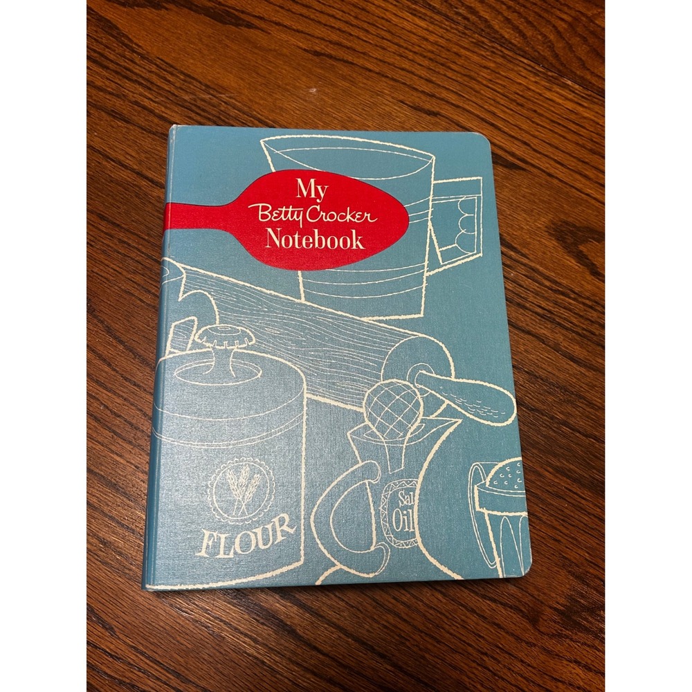 Vintage 1964 Betty Crocker Notebook Blue Binder Recipe Organizer 3-Ring Binder